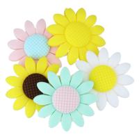 silikone Beads, Silicone, Flower, FDA-godkendelse, flere farver til valg, 40x10mm, Hole:Ca. 2mm, 20pc'er/Lot, Solgt af Lot