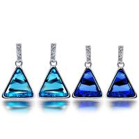 Zinc Alloy Drop Earring, med Krystal, Triangle, forgyldt, for kvinde & med rhinestone, flere farver til valg, 18x31mm, Solgt af par