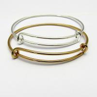 Cink Alloy Bangle Nakit, pozlaćen, Podesiva & za žene, više boja za izbor, dovesti i kadmija besplatno, 2mm, Unutarnji promjer:Približno 65mm, Dužina Približno 8 inčni, Prodano By Torba