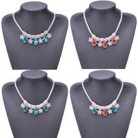 Collar de Cristal, aleación de zinc, con Cristal, con 6cm extender cadena, chapado en color de platina, para mujer, más colores para la opción, libre de plomo & cadmio, 460mm, Vendido para aproximado 18 Inch Sarta