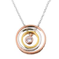 Unisex Ketting, Messing, Donut, plated, uniseks & ovale keten & micro pave zirconia, 20mm, Per verkocht Ca 17.7 inch Strand