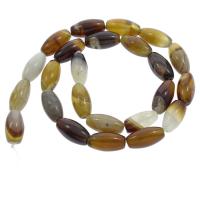 blonde agat Bead, Drum, 8x16mm, Hole:Ca. 1mm, 24pc'er/Strand, Solgt Per Ca. 14.9 inch Strand