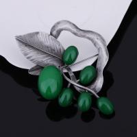 Resin Brooch Zinc Alloy with Resin Leaf antique silver color plated for woman lead & cadmium free Sold By PC