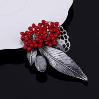 Resin Brooch Zinc Alloy with Resin antique silver color plated & for woman lead & cadmium free Sold By PC