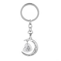 Cink Alloy Key Chain, srebrne boje pozlaćen, bez spolne razlike & sa slovom uzorkom, 28x34mm, Prodano By PC