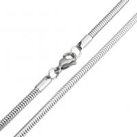 Rozsdamentes acél lánc nyaklánc, Stainless Steel, kígyó lánc, az eredeti szín, 3.20mm, Naponta eladott Kb 23.5 inch Strand