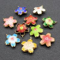 Cloisonné Anhänger, Blume, handgemacht, hohl, keine, 21*23mm, Bohrung:ca. 1.5mm, 10PCs/Tasche, verkauft von Tasche