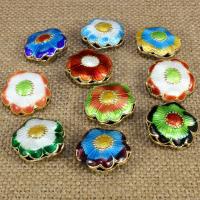 cloisonne perler, Flower, håndlavet, hule, flere farver til valg, 20mm, Hole:Ca. 1.5mm, 10pc'er/Bag, Solgt af Bag