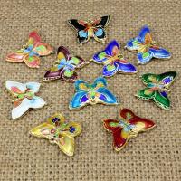 Pendenti perline in cloisonne, Farfalla, fatto a mano, cavo, nessuno, 20x15mm, Foro:Appross. 1.5mm, 10PC/borsa, Venduto da borsa