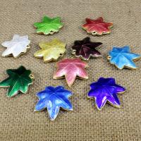 Boekenweekgeschenk Hangers, Cloisonne, Maple Leaf, handgemaakt, hol, meer kleuren voor de keuze, 25x25mm, Gat:Ca 1.5mm, 10pC's/Bag, Verkocht door Bag