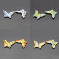 Perline Cloisonne, Farfalla, fatto a mano, cavo, nessuno, 21x15mm, Foro:Appross. 1.5mm, 10PC/borsa, Venduto da borsa