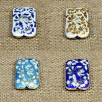 Perline Cloisonne, Rettangolo, fatto a mano, nessuno, 29x16mm, Foro:Appross. 1.5mm, 10PC/borsa, Venduto da borsa