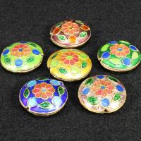 Cloisonne karoliukai, Butas Round, rankų darbo, daugiau spalvų pasirinkimas, 19x19mm, Skylė:Apytiksliai 1.5mm, 10kompiuteriai/Krepšys, Pardavė Krepšys