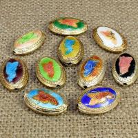 cloisonne perler, Oval, håndlavet, flere farver til valg, 20x14mm, Hole:Ca. 1.5mm, 10pc'er/Bag, Solgt af Bag