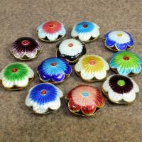 Perline Cloisonne, Fiore, fatto a mano, cavo, nessuno, 19x19mm, Foro:Appross. 2mm, 10PC/borsa, Venduto da borsa