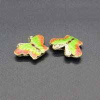 Perline Cloisonne, Farfalla, fatto a mano, cavo, nessuno, 20x15mm, Foro:Appross. 2mm, 10PC/borsa, Venduto da borsa