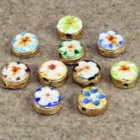 Grânulos de cloisonne, cloisone, Roda plana, feito à mão, Mais cores pare escolha, 9x9mm, Buraco:Aprox 1.5mm, 10PCs/Bag, vendido por Bag