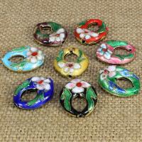 Cloisonne gyöngyök, Zománcmunka, kézi, üreges, több színt a választás, 20x15mm, Lyuk:Kb 1.5mm, 30PC-k/Bag, Által értékesített Bag