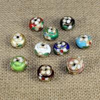 Perline Cloisonne, Cerchio piatto, fatto a mano, nessuno, 14x10mm, Foro:Appross. 1.5mm, 30PC/borsa, Venduto da borsa