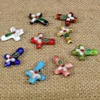 Perline Cloisonne, Croce, fatto a mano, nessuno, 18x13mm, Foro:Appross. 1.5mm, 30PC/borsa, Venduto da borsa