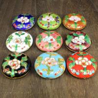 Cloisonne Pärlor, Flat Round, handgjord, fler färger för val, 40mm, Hål:Ca 1.5mm, 10PC/Bag, Säljs av Bag