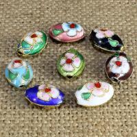 cloisonne Korálky, Flat Oval, ruční práce, více barev na výběr, 13x9mm, Otvor:Cca 1.5mm, 10PC/Bag, Prodáno By Bag