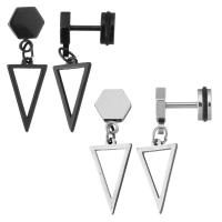 Rozsdamentes acél Ear Piercing ékszerek, Stainless Steel, galvanizált, a nő, több színt a választás, 23mm, 8x14mm, Által értékesített pár