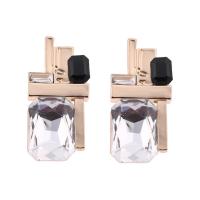 Zinc Alloy Stud Earring with Crystal stainless steel post pin gold color plated faceted lead & cadmium free Sold By Pair