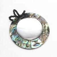 Shell Hangers, Freshwater Shell, met Abalone Schelp & Glas rocailles, Rond plat, 50x50x8mm, Verkocht door PC