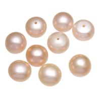 Coirníní Keishi saothraithe Diúilicín Péarla, Pearl Fionnuisce, Button, nádúrtha, leath-druileáilte, bándearg, 8.5-9mm, Poll:Thart 0.8mm, Díolta De réir Péire