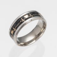 Rozsdamentes acél Finger Ring, Stainless Steel, egynemű & különböző méretű a választás, az eredeti szín, Által értékesített PC