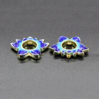 Perline di lega di zinco del Cloisonne imitazione, lega in zinco, placcato color oro, imitazione Cloisonne & smalto, nessuno, assenza di piombo & cadmio, 19x14mm, Foro:Appross. 1.5mm, 10PC/borsa, Venduto da borsa