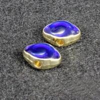 Perline di lega di zinco del Cloisonne imitazione, lega in zinco, placcato color oro, imitazione Cloisonne & smalto, assenza di piombo & cadmio, 10x6mm, Foro:Appross. 1.5mm, 10PC/borsa, Venduto da borsa