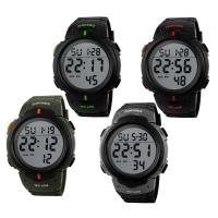 Montre à bijoux unisexe SKmei®, silicone, avec plastique & acier inoxydable, Placage, 50M imperméable à l’eau & réglable & LED, plus de couleurs à choisir, 47x50x14mm, Longueur Environ 10 pouce, Vendu par PC