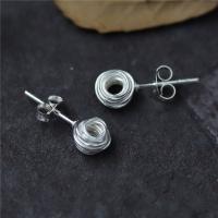 Boucle d'oreille bijoux en argent sterling, argent sterling 925, pour femme, 6.50mm, 5pairescouple/lot, Vendu par lot