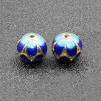 Grânulos de jóias de latão, cobre, Roda, cromado de cor dourada, imitação Cloisonne & esmalte & vazio, níquel, chumbo e cádmio livre, 10mm, Buraco:Aprox 1.5mm, 10PCs/Bag, vendido por Bag