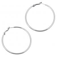 Mens Stainless Steel Hoop orecchino, acciaio inox, lucidato a mano, per la donna, colore originale, 50x53x6mm, 10Pairspaio/lotto, Venduto da lotto