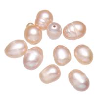 Hälften Borrade odlad sötvattenspärla pärlor, Freshwater Pearl, Ris, purpur, 7-8mm, Hål:Ca 0.8mm, 10PC/Bag, Säljs av Bag