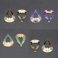 Cloisonne Vedhæng, Teardrop, 24K forgyldt, flere farver til valg, 38x22mm, Hole:Ca. 1mm, 10pc'er/Bag, Solgt af Bag