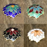 Pendenti perline in cloisonne, Fiore, 24k oro placcato, nessuno, 30x30mm, Foro:Appross. 1mm, 10PC/borsa, Venduto da borsa