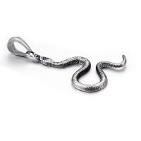 Titanhäng, Titan Stål, Snake, svärta, 36x80mm, Hål:Ca 16x8mm, Säljs av PC