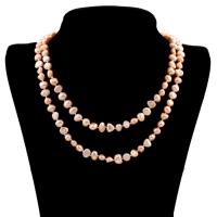 Collier en perles d'eau douce Pull, perle d'eau douce cultivée, naturel, pour femme & à fils multiples, rose, 7-8mm, Vendu par Environ 44 pouce brin