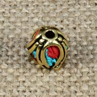 Indonesia Beads with Turquoise & Brass Lantern Approx 1-2mm Sold By Bag