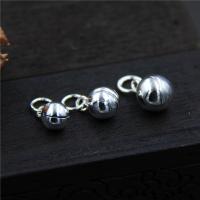 925 Sterling Silver Bell Charm, méid éagsúla do rogha, Poll:Thart 2-3mm, 10ríomhairí pearsanta/Lot, Díolta De réir Lot