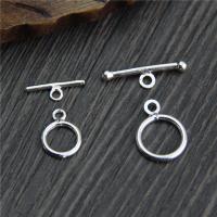 Sterling Silver Toggle καρφίτσα, 925 Sterling Silver, διαφορετικό μέγεθος για την επιλογή, Τρύπα:Περίπου 1mm, 10Σετ/Παρτίδα, Sold Με Παρτίδα