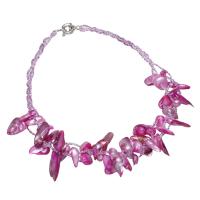 Collar de Perlas Natural de Freshwater, Perlas cultivadas de agua dulce, con Nácar Blanca & Rocallas de vidrio, con 5cm extender cadena, para mujer, 14-33mm, Vendido para aproximado 16.5 Inch Sarta