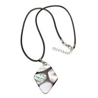 conchiglia Abalone collana, with Cerato cavo di canapa & lega in zinco, with 6.5cm extender chain, per la donna, 32x45x3.50mm, Venduto per Appross. 16.5 pollice filo