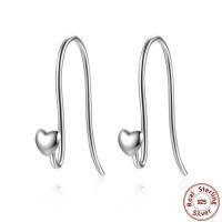 plata de ley 925 pendientes, Corazón, para mujer, 4x4mm, Vendido por Par