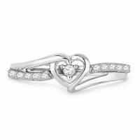 Zircon cubique Micro Pave Sterling Silver Rings, argent sterling 925, coeur, normes différentes pour le choix & pavé de micro zircon & pour femme, Vendu par PC