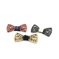 Wood Bow Ties with Nylon Cord & Cotton & Iron Bowknot & Unisex & hollow Sold By PC